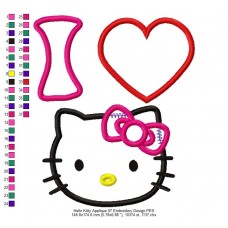 Hello Kitty Applique 07 Embroidery Design